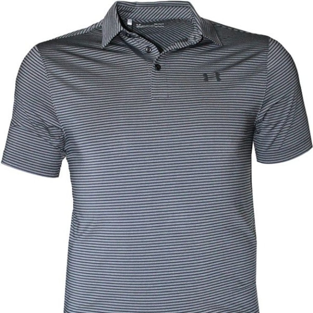 Under Armour Playoff Heather Striped Polo NWT L